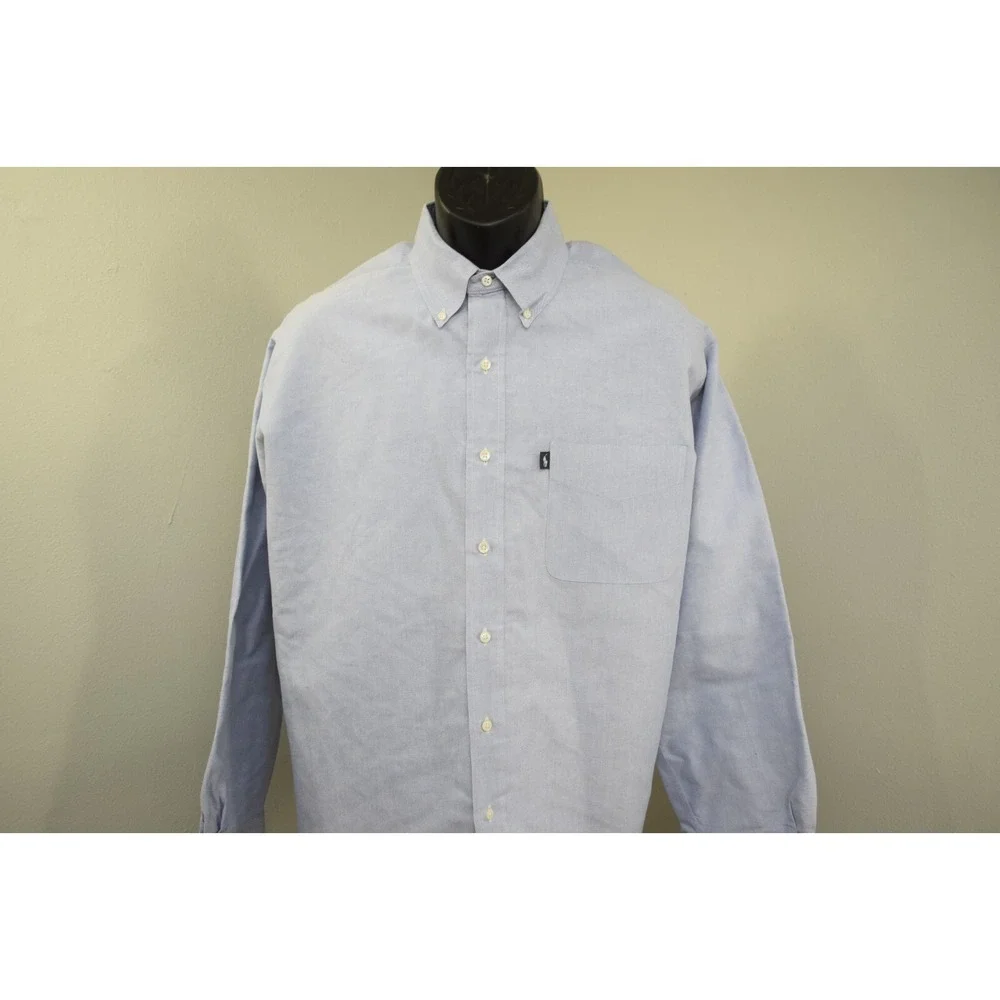 Polo Ralph Lauren Blaire Dress Shirt Blue Long‎ Sleeve Button Up Mens Size Large